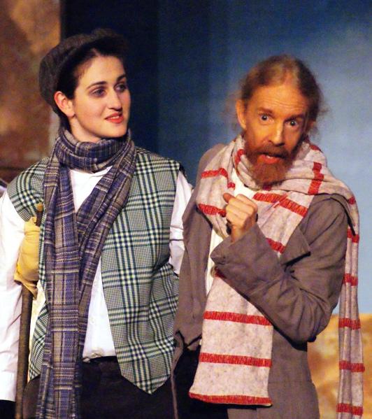 Pamela in A Gilbert & Sullivan Christmas Carol 2008 — 'Tiny Tim', with Tracy Burdick — 'Bob Cratchit' Pamela in A Gilbert & Sullivan Christmas Carol 2008 — 'Tiny Tim', with Tracy Burdick — 'Bob Cratchit'